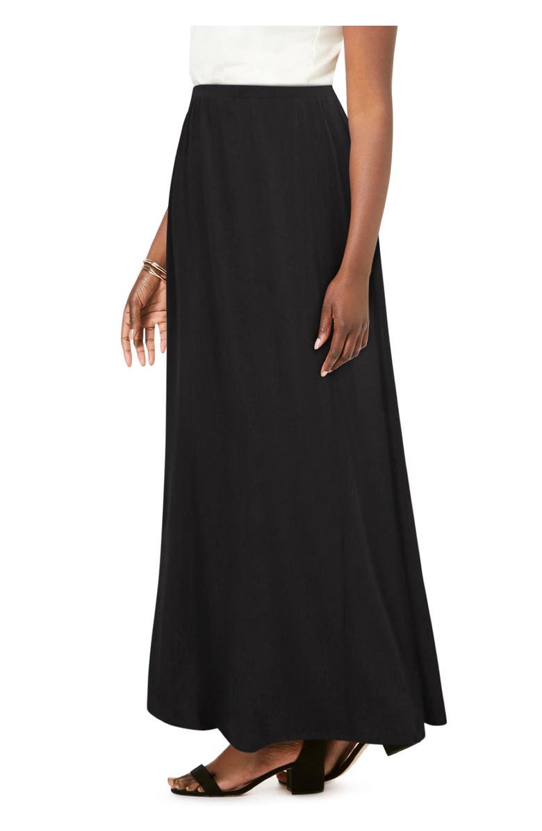 Jessica London Stretch Knit Maxi Skirt, Alternate, color, Black
