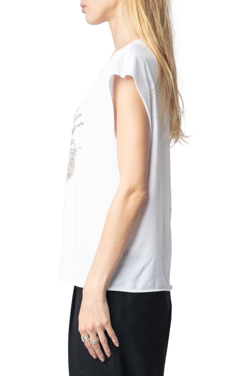Zadig & Voltaire Cloe Rhinestone Embellished Guitar Wings T-Shirt, Alternate, color, 