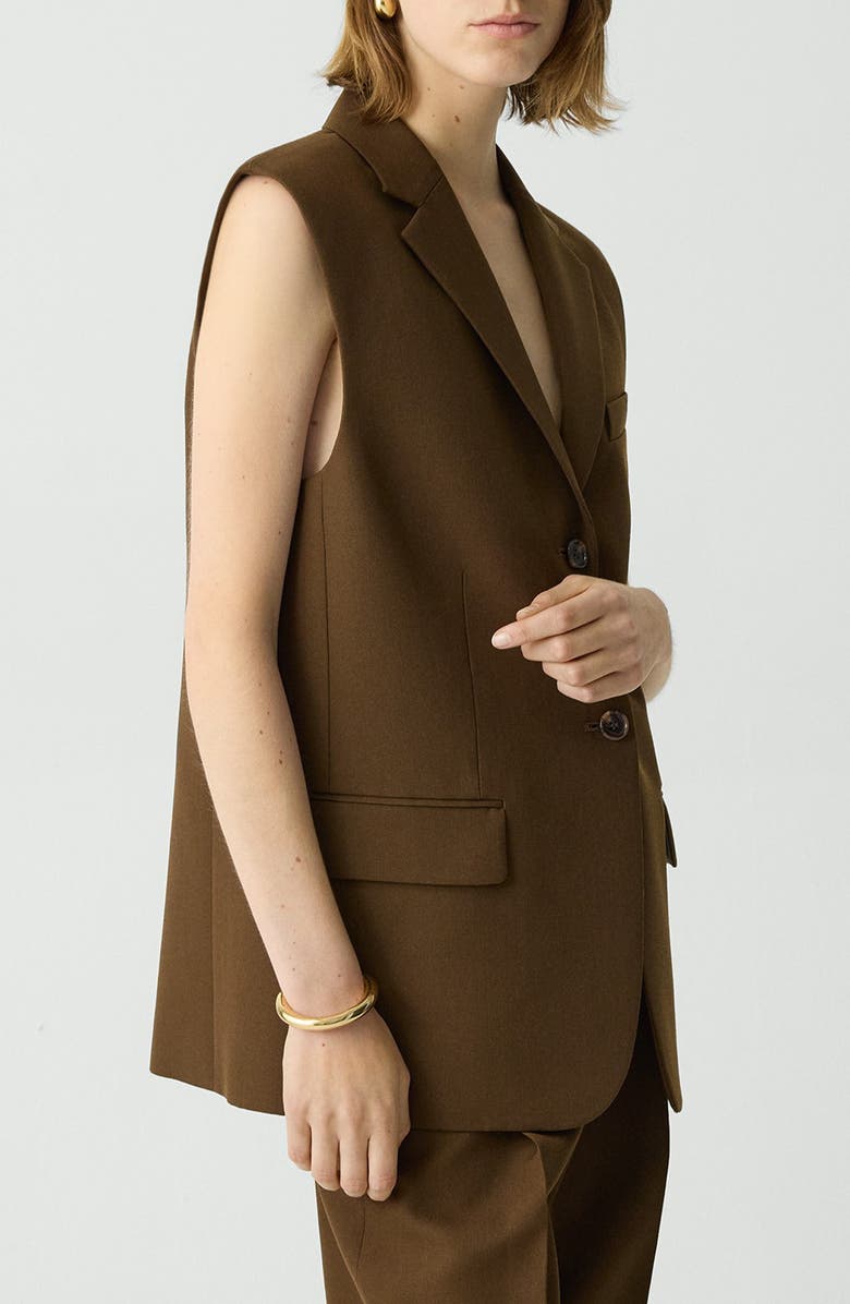 Theory Boxy Wool Blend Vest, Alternate, color, Clove