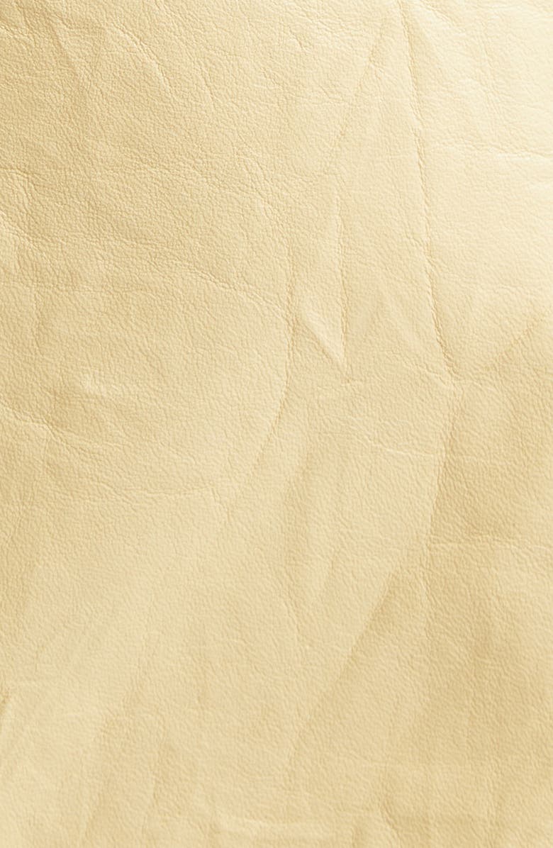 TOTEME Crinkled Leather Shift Dress, Alternate, color, Champagne