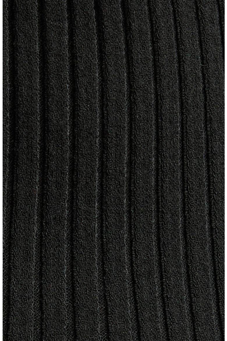 Slash Mock Neck Rib Sweater, Alternate, color, BLACK
