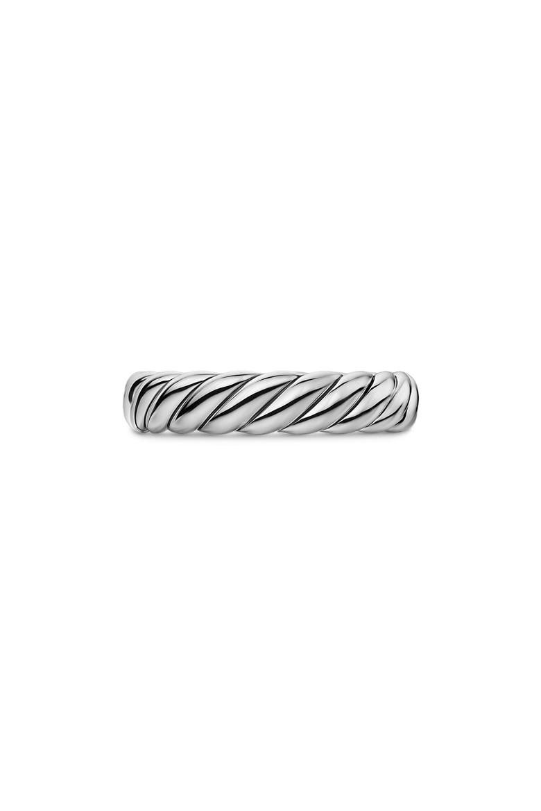 Sculpted Cable Band Ring in Sterling Silver, Main, color, SILVER