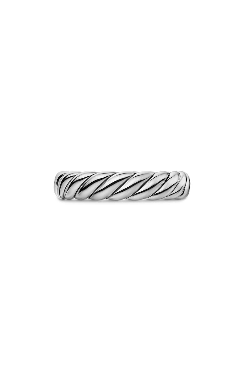 David Yurman Sculpted Cable Band Ring in Sterling Silver, Main, color, Silver