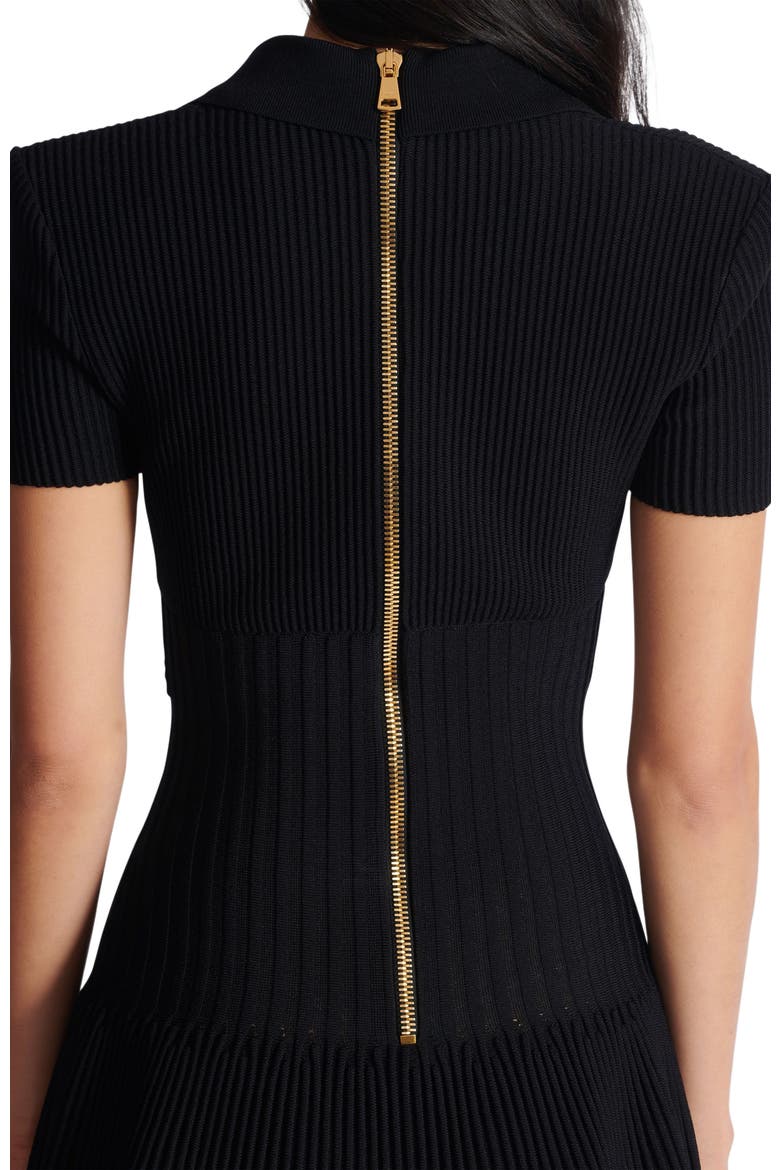 Flared knit dress, Alternate, color, black