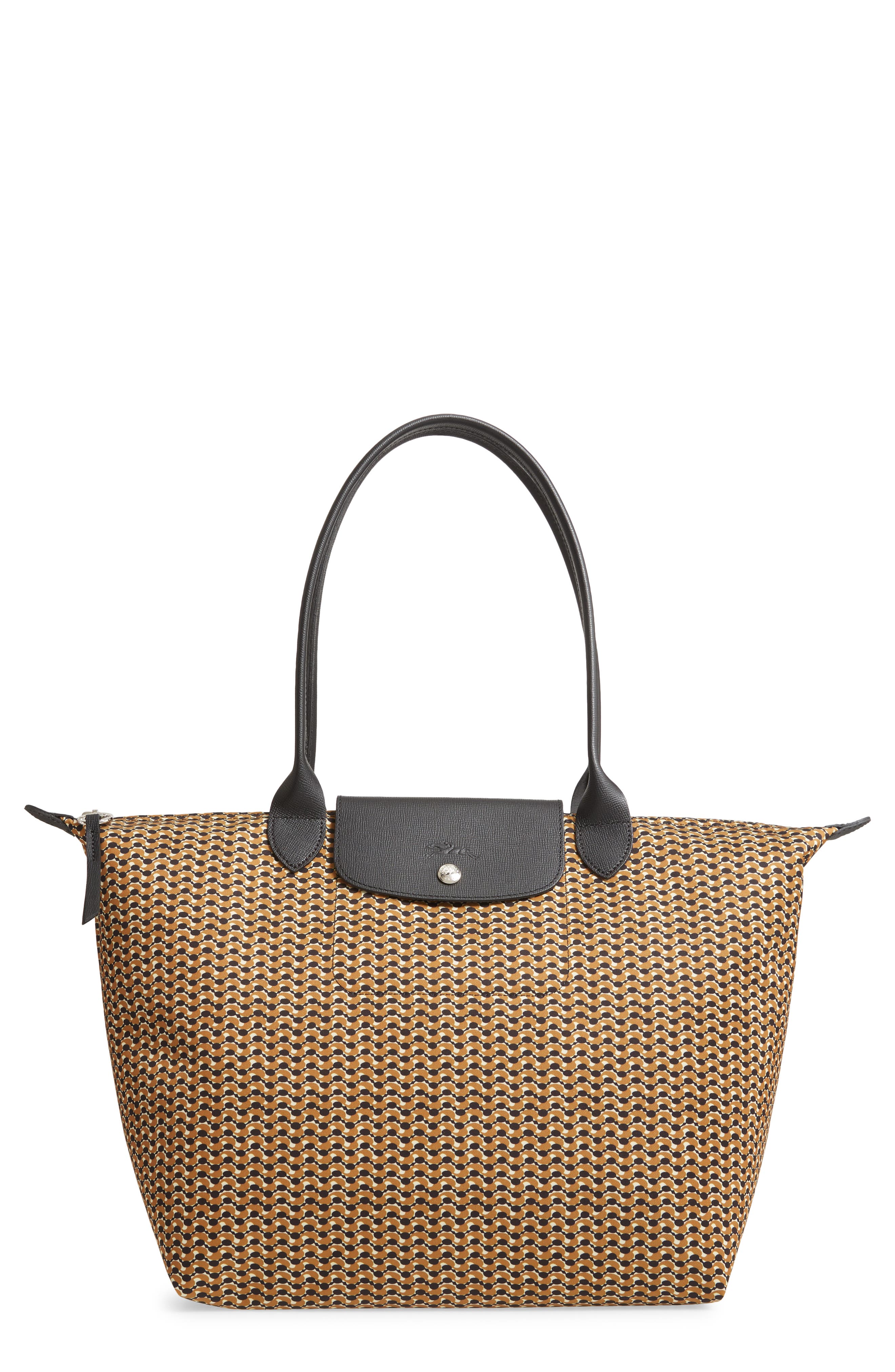 Longchamp Large Le Pliage Print Nylon Shoulder Tote, Main, color, 