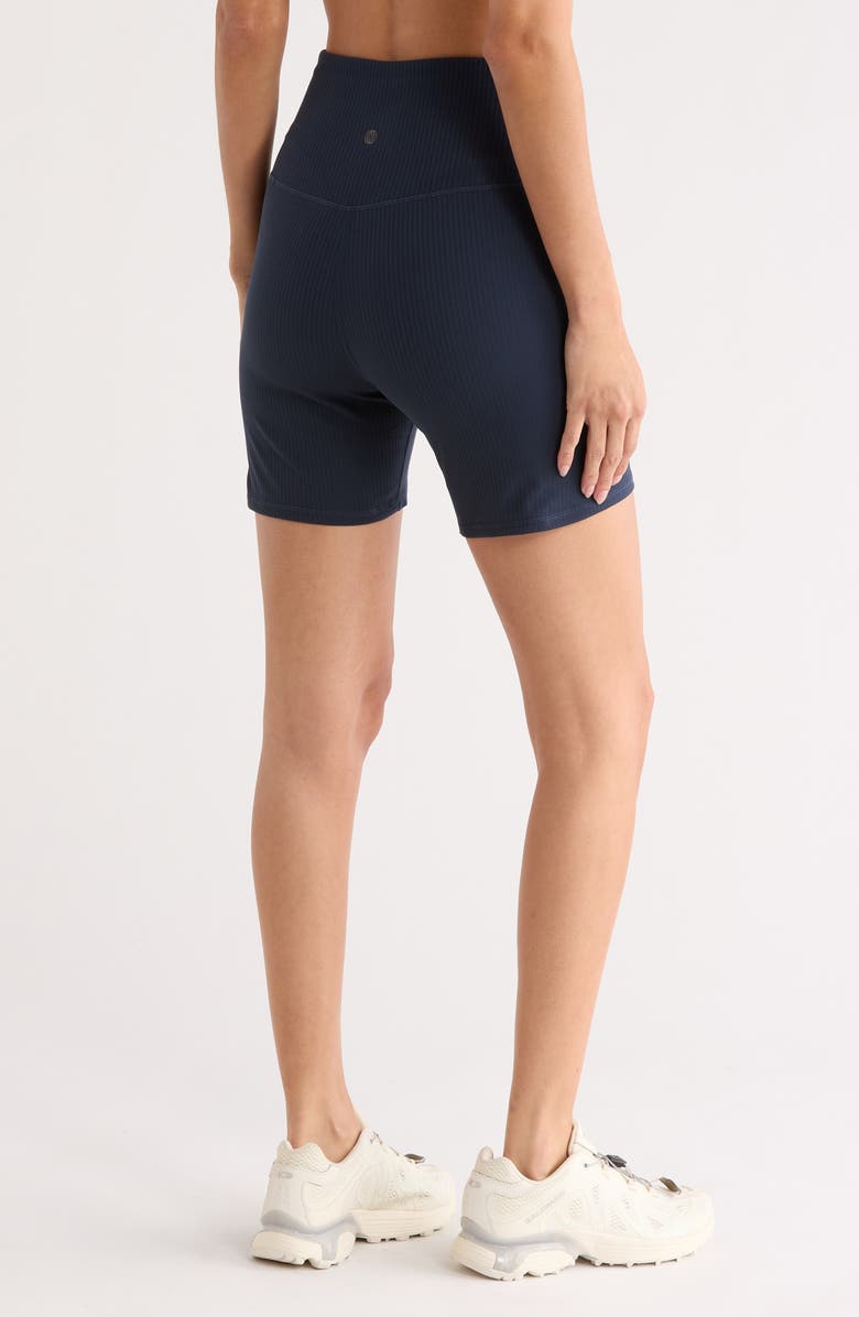 BALANCE COLLECTION Piper 5-Inch Ribbed Bike Shorts, Alternate, color, Total Eclipse
