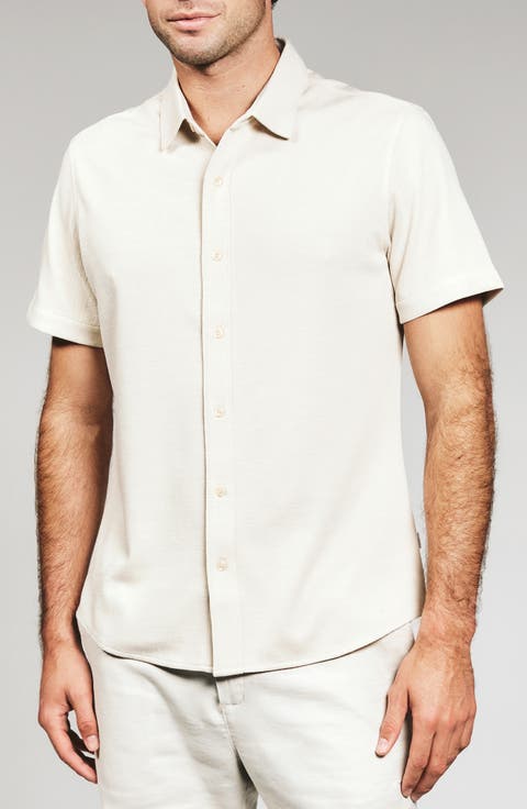 Camino Short Sleeve Knit Button-Up Shirt