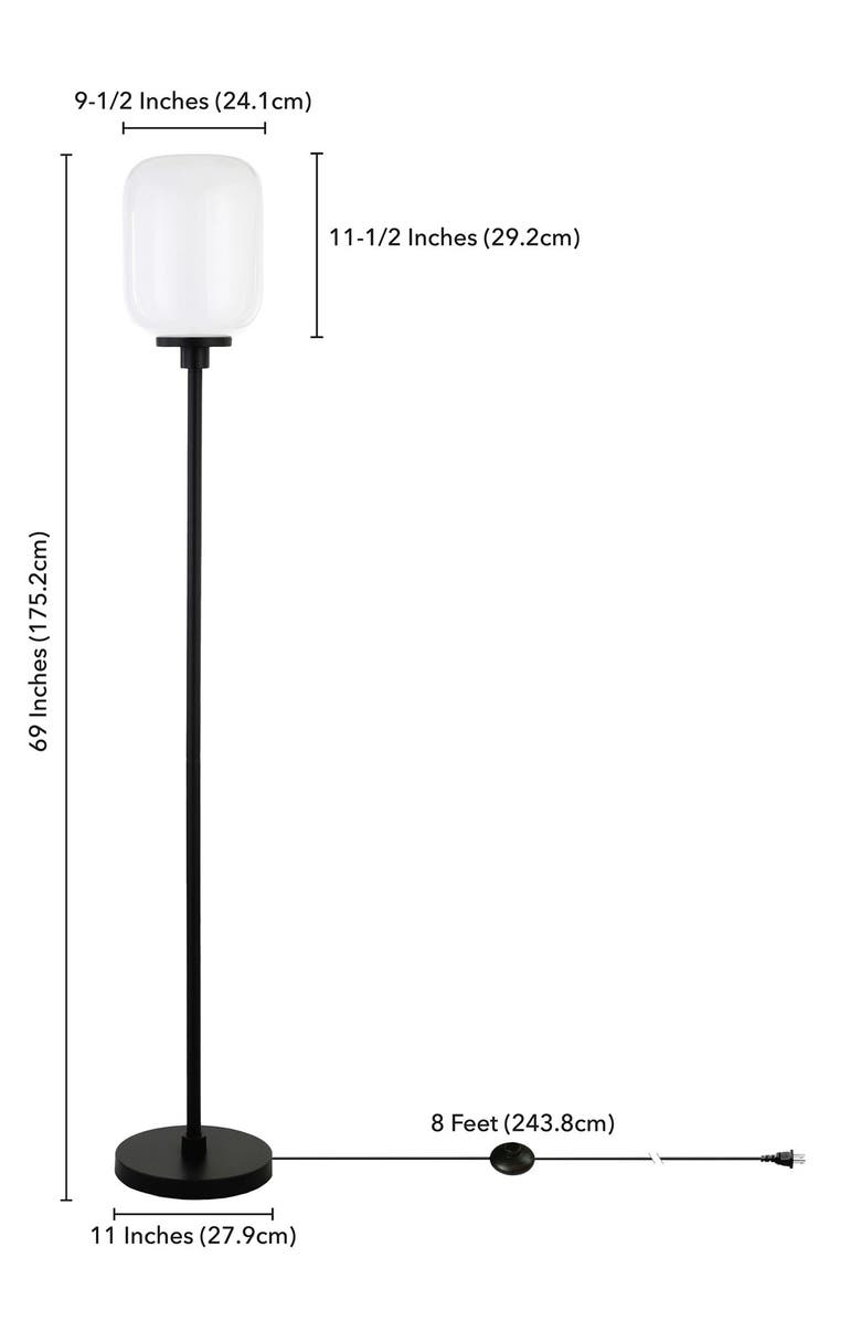 ADDISON AND LANE Agnolo Blackened Bronze Floor Lamp with White Milk Glass Shade, Alternate, color,