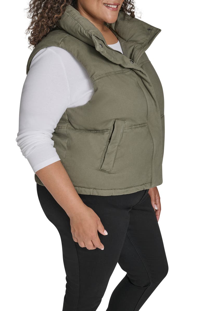 Levi's<sup>®</sup> Cotton Crop Puffer Vest, Alternate, color, Light Olive