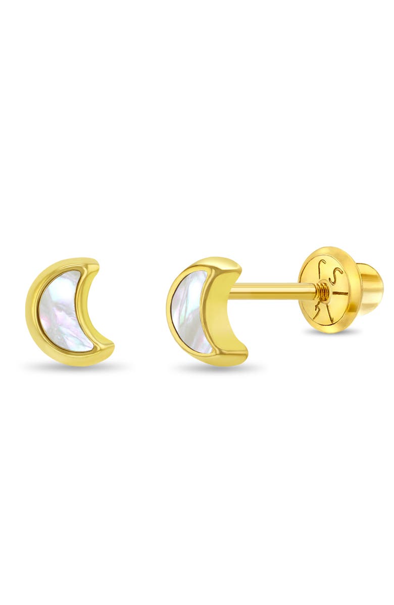 In Season Jewelry 14k Mother of Pearl Shaped Earrings, Main, color, White