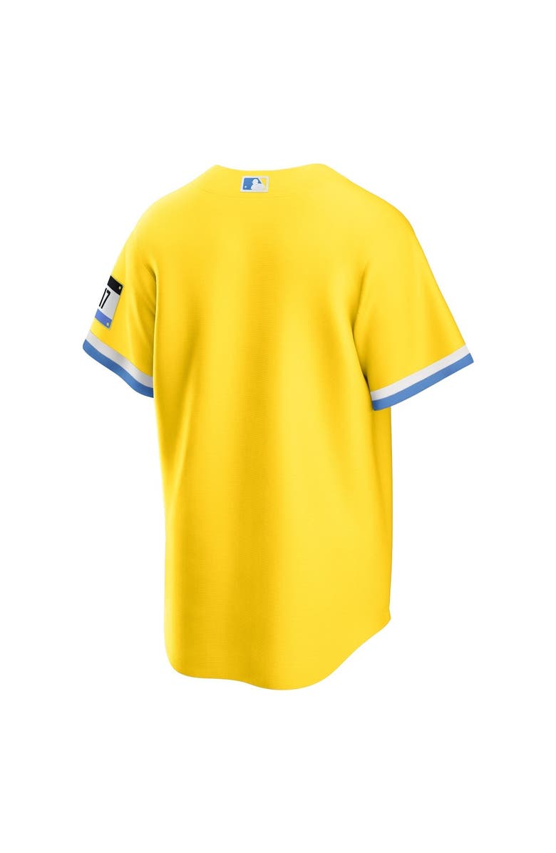 Nike Men's Nike Gold/Light Blue Boston Red Sox City Connect Replica Jersey, Alternate, color, 