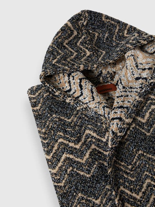 MISSONI MISSONI HOME AZUL COTTON TERRY CHEVRON BATHROBE
