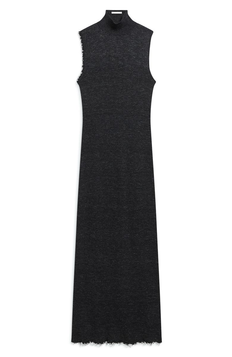 Helmut Lang Mock Neck Sleeveless Maxi Sweater Dress, Alternate, color, Black