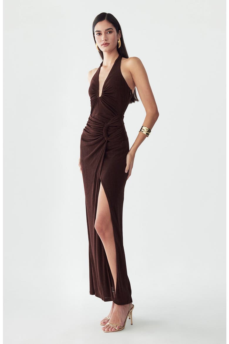 Dakota Maxi Dress, Alternate, color, Chocolate
