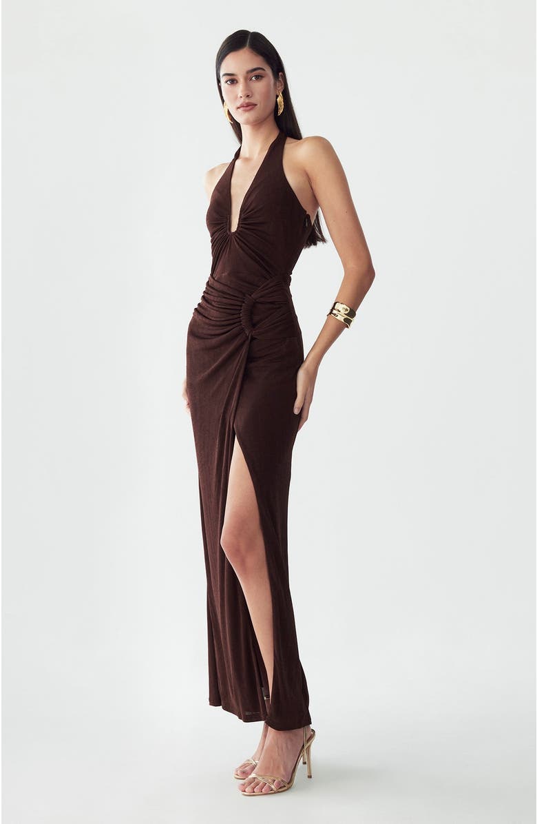 BWLDR Dakota Maxi Dress, Alternate, color, Chocolate