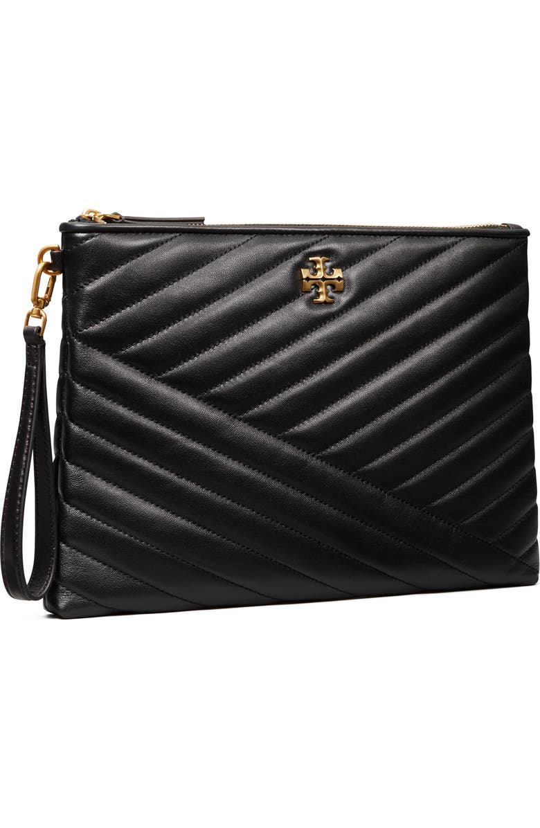 Tory Burch Kira Chevron Quilted Leather Pouch, Alternate, color,