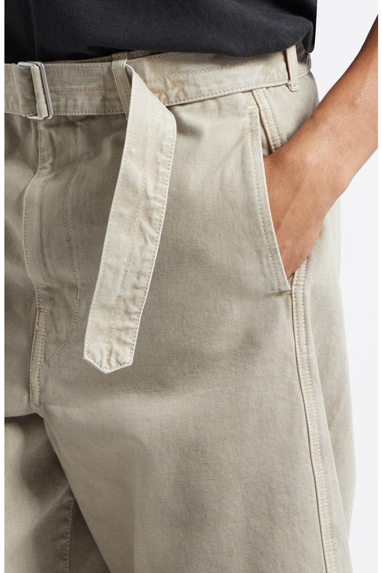 Belted Denim Bermuda Shorts, Alternate, color, MOONSTONE