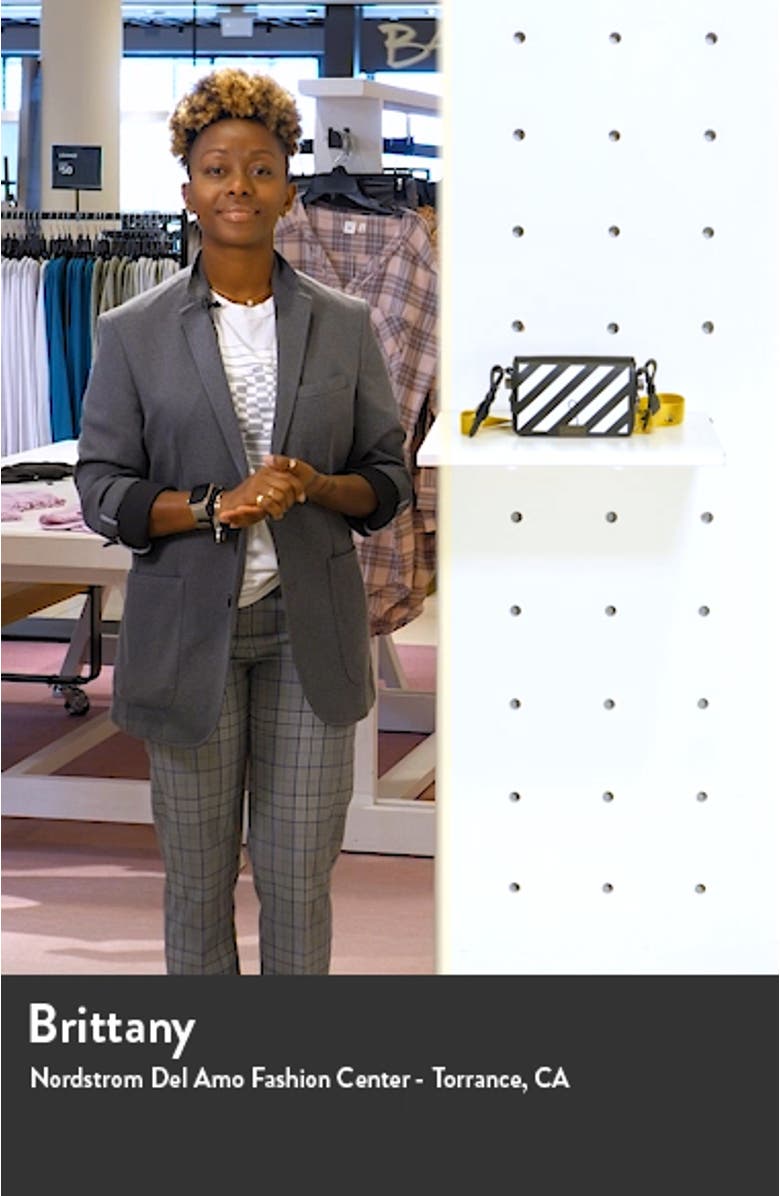 Mini Binder Clip Diagonal Stripe Leather Crossbody Bag, sales video thumbnail