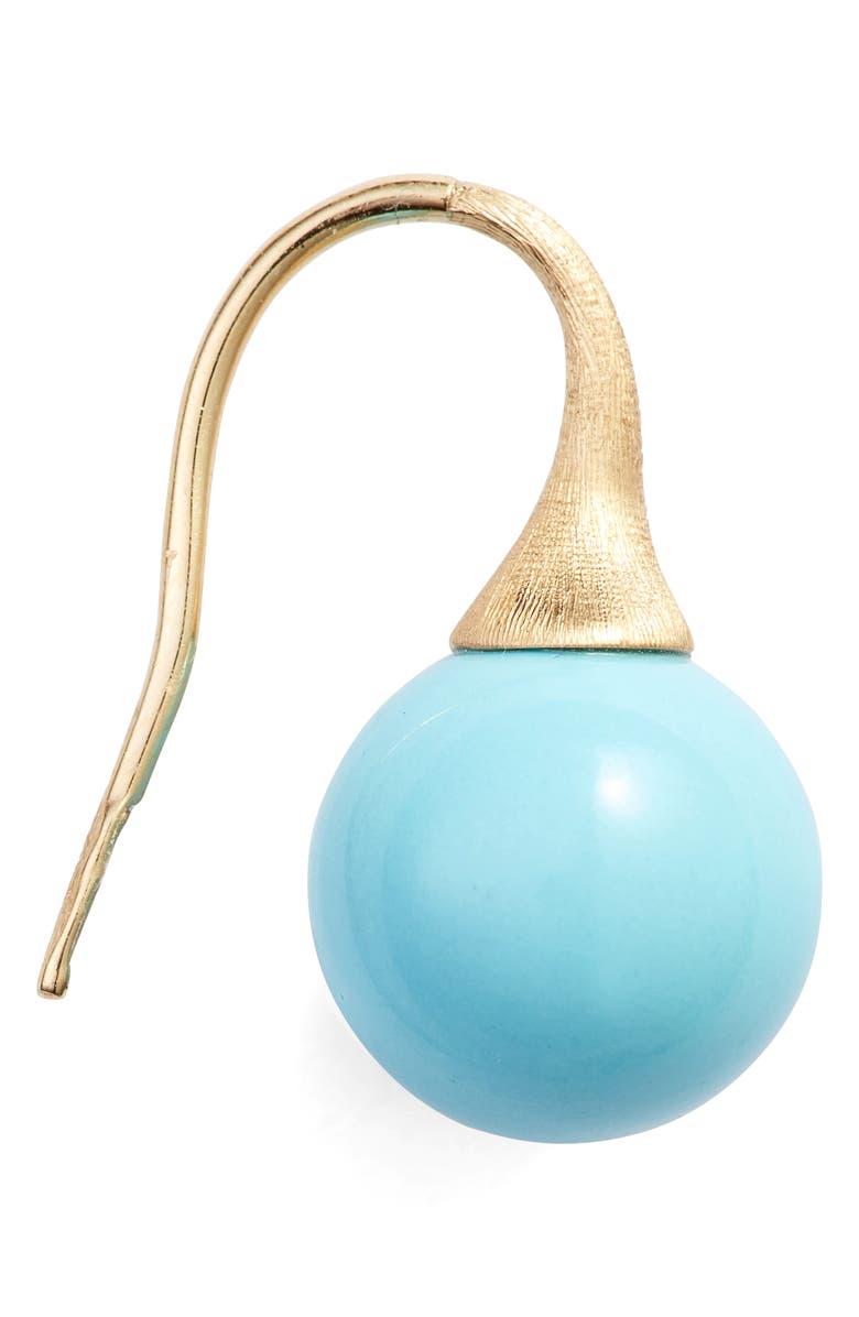 Marco Bicego Africa Boule 18K Yellow Gold & Semiprecious Stone Drop Earrings, Alternate, color, Yellow Gold/ Turquoise