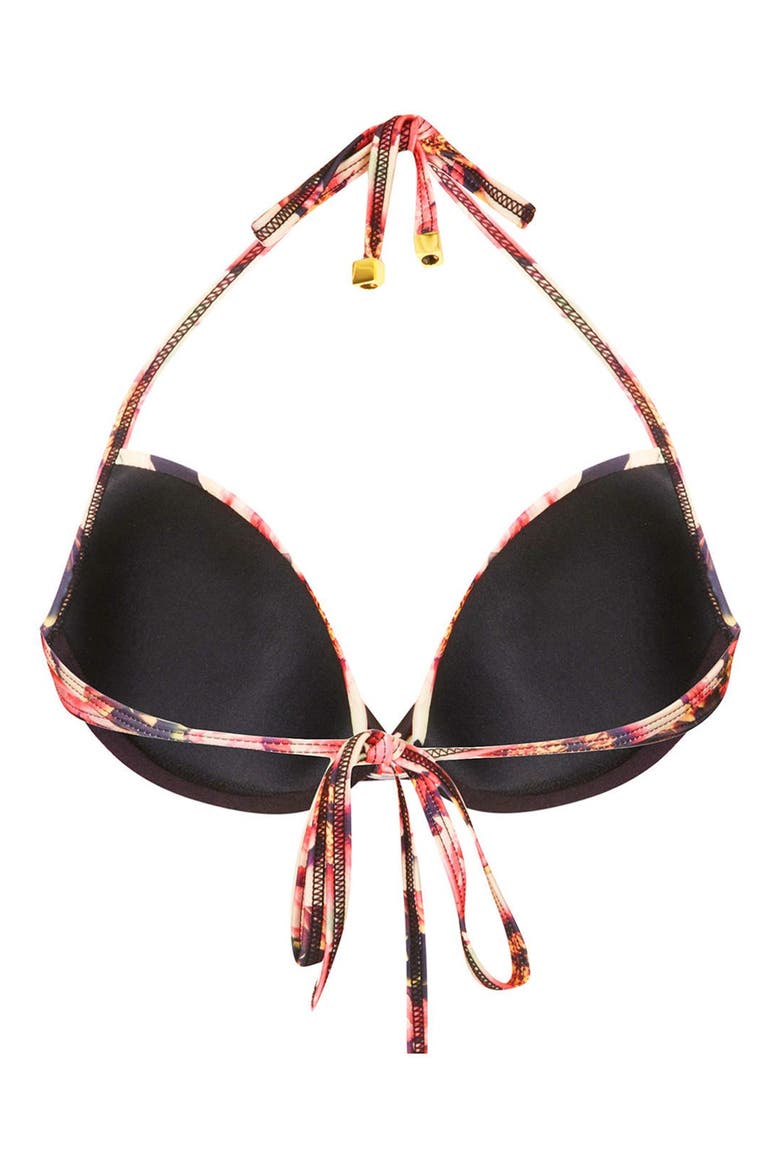 'Digital Peony' Underwire Print Bikini Top, Alternate, color, PINK MULTI