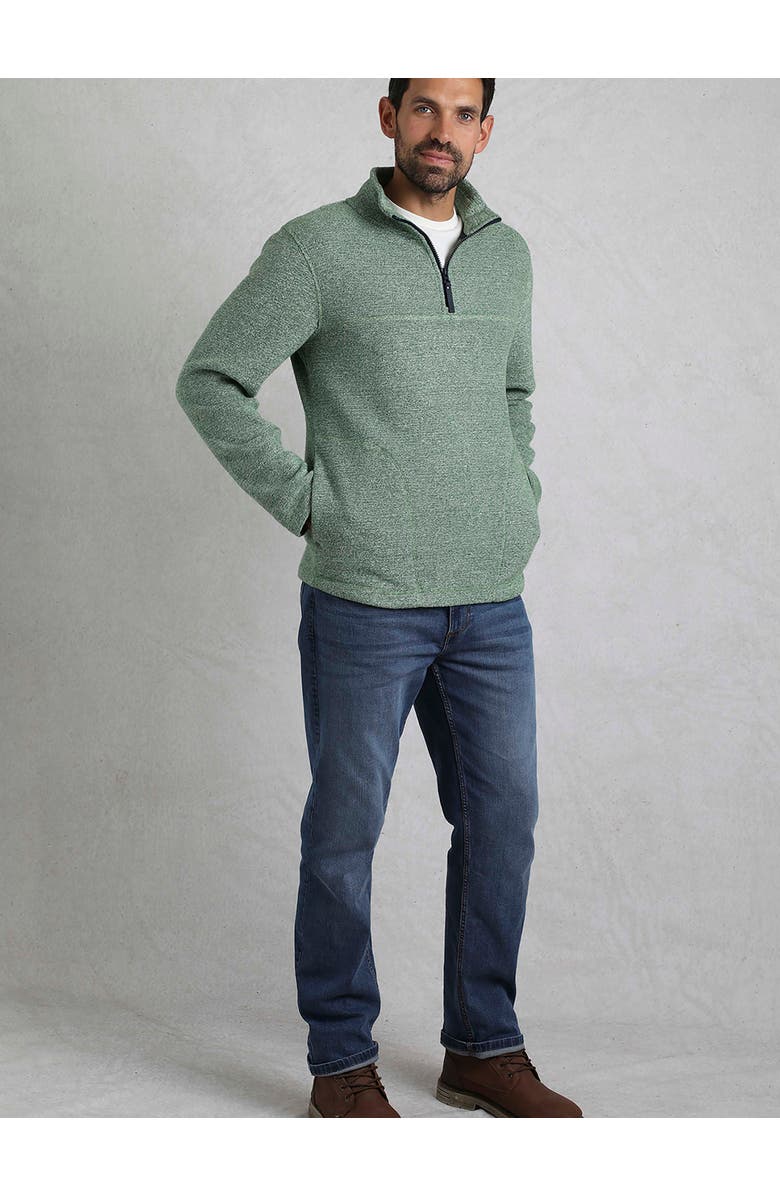 Weird Fish Laramie 1/4 Zip Snow Marl Fleece, Main, color, Olive