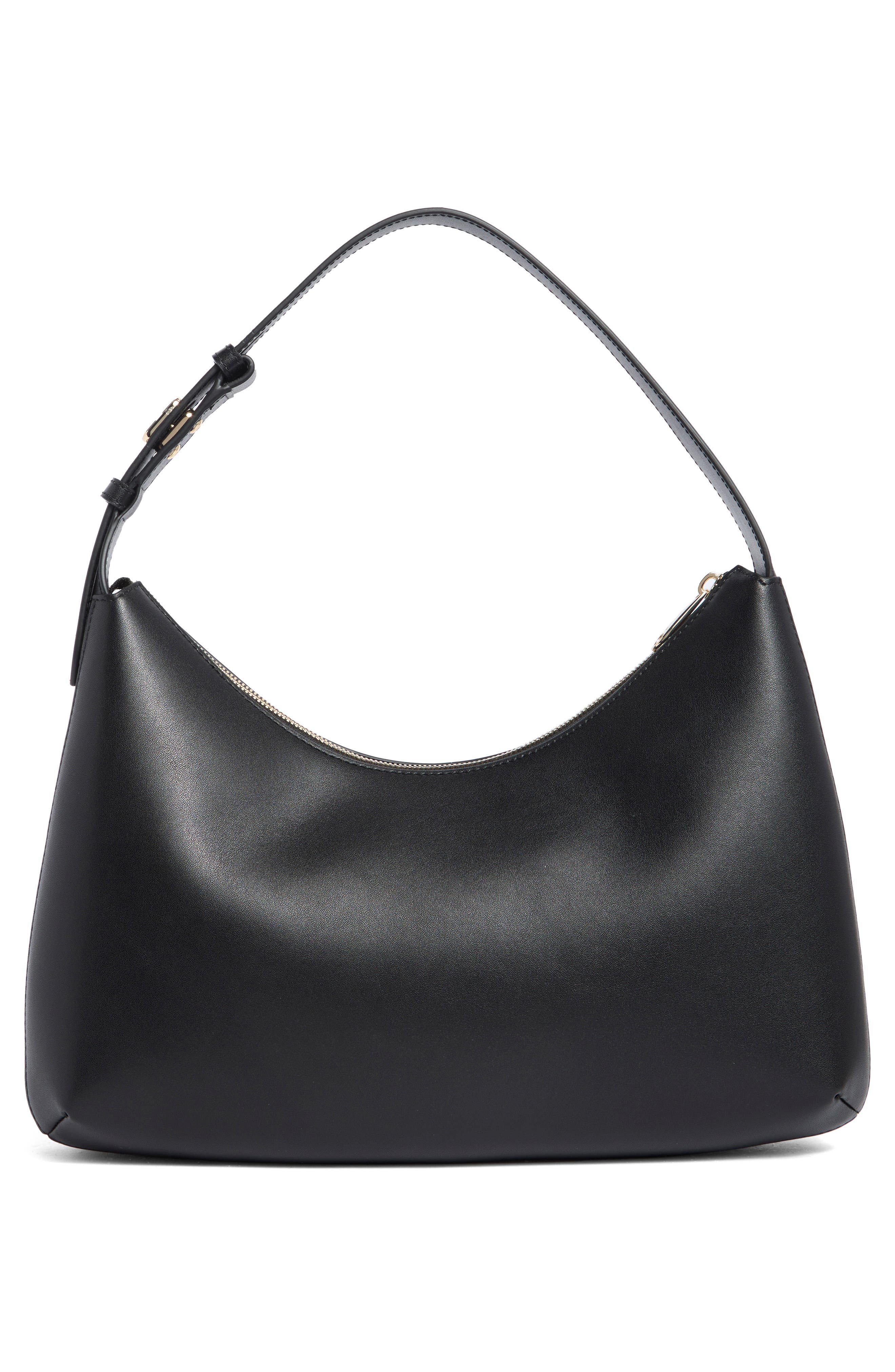 Febe Leather Hobo Bag, Alternate, color, NERO