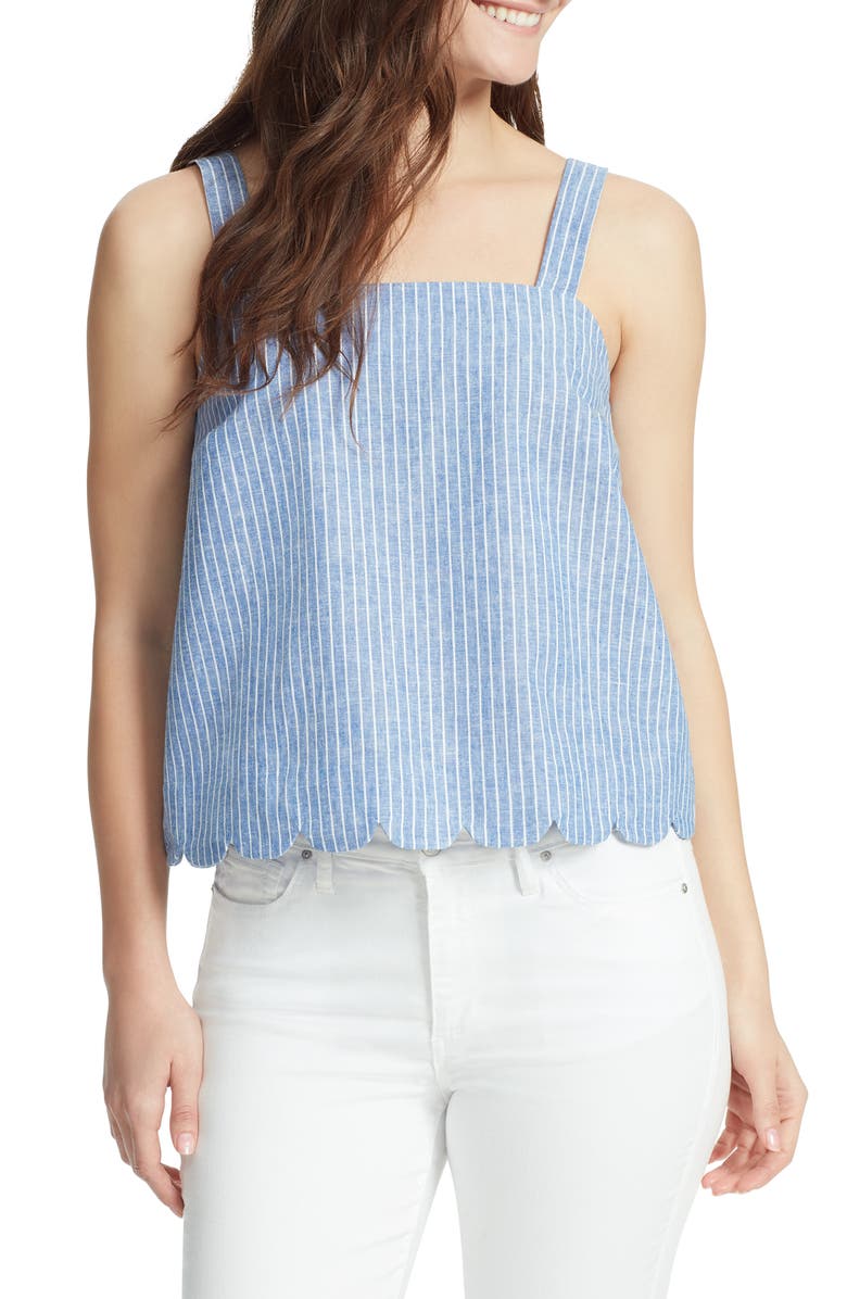 Ella Moss Esther Striped Linen Blend Top, Main, color,