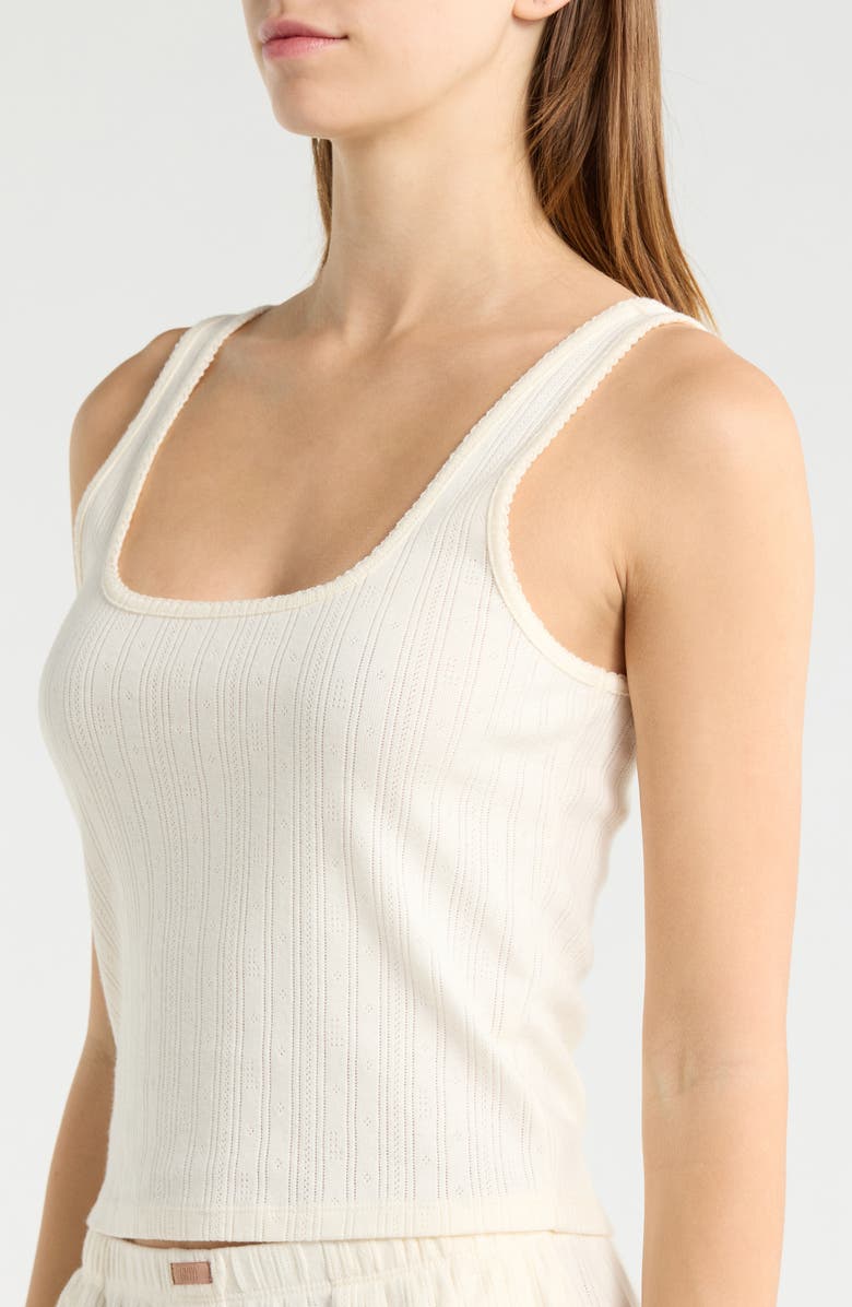 Lunya Pointelle Scoop Neck Sleep Tank, Alternate, color,