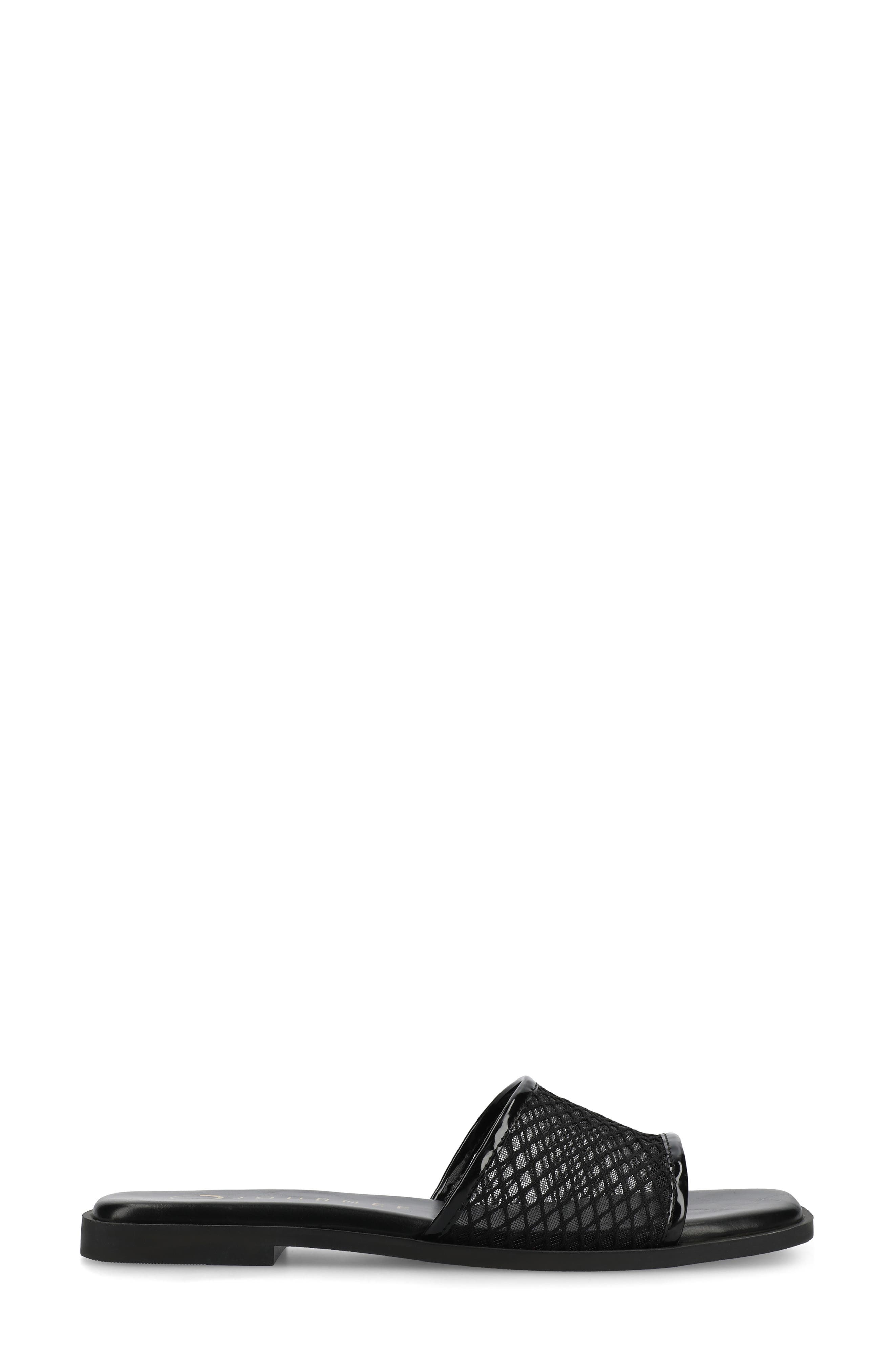 Journee Collection Breckley Flat Slide Sandal, Alternate, color, Black