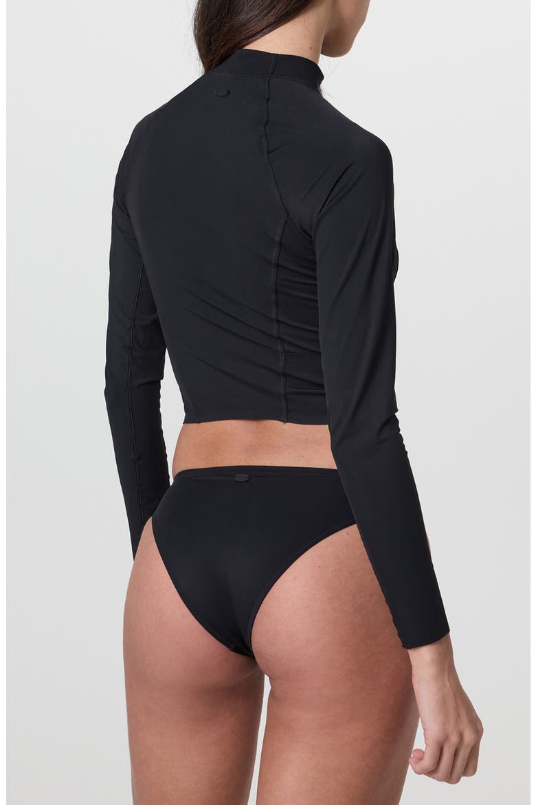 Crush Long Sleeve Crop Rashguard, Alternate, color, BLACK