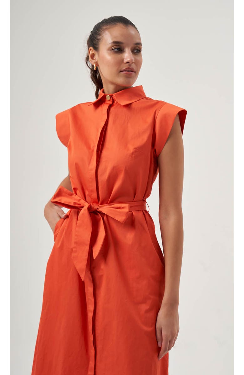 Mizalle MZL Belted Sleevless Midi, Alternate, color, Pomegranate Flower