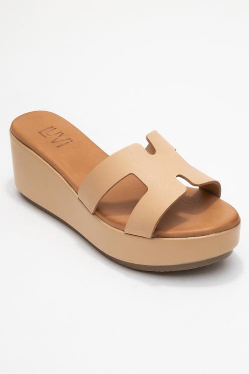 Forever & Always Shoes Lia Leather Platform Sandal In Brown