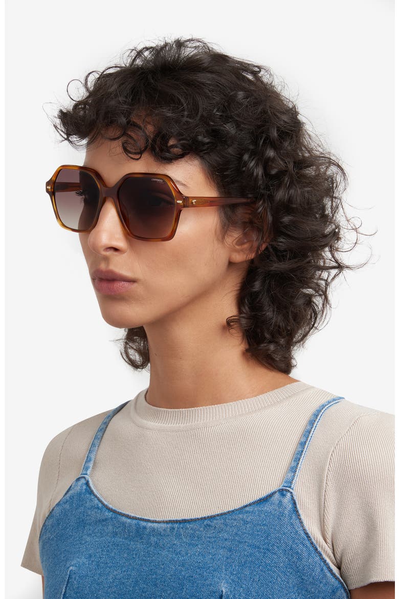 Carrera 3026/S 56mm Gradient Square Sunglasses, Alternate, color, HAVANA
