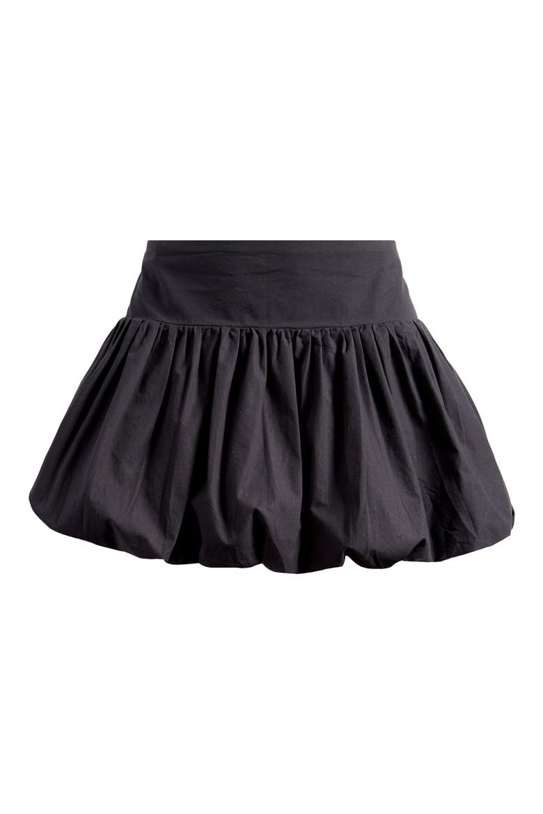 Bubble Hem Miniskirt, Alternate, color, BLACK