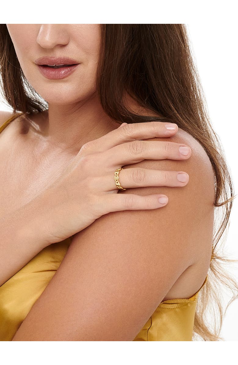 DEVATA Mariner Anchor Eternity Ring in Gold Plated Sterling Silver, Alternate, color, Yellow Gold