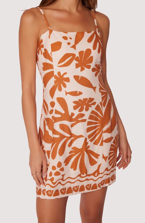 Lost + Wander Tropical Dream Minidress In Brown-multi