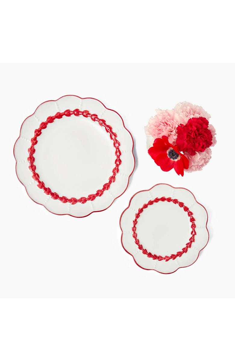 Mrs. Alice Red Laurel Starter Plate, Main, color, Red