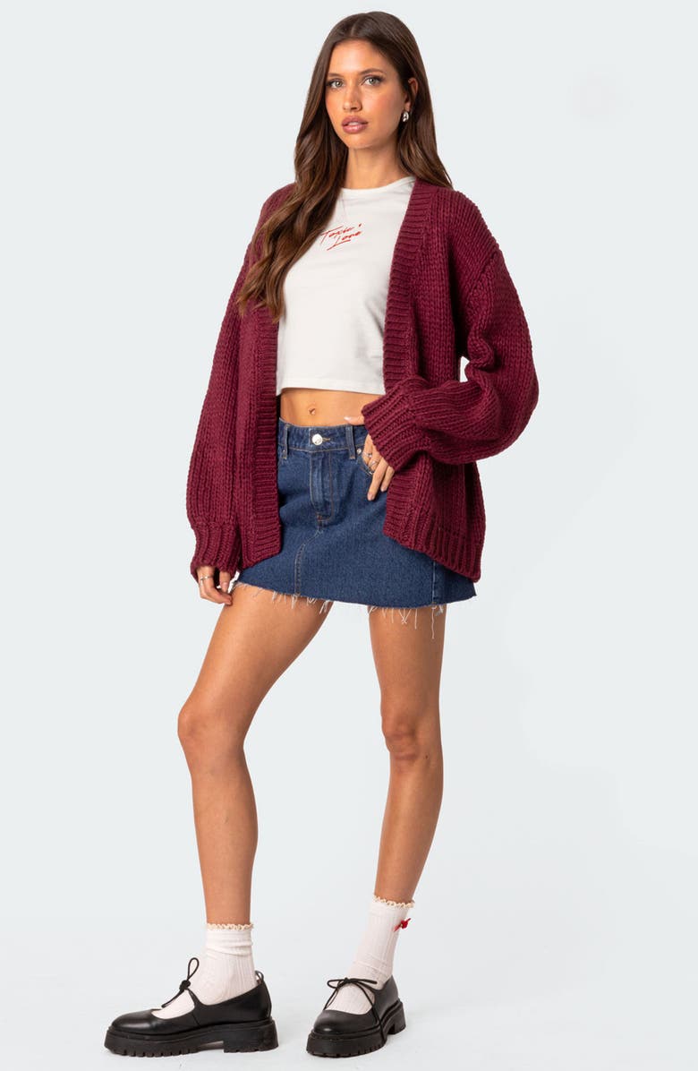 EDIKTED Jessie Denim Miniskirt, Alternate, color, Blue-Washed