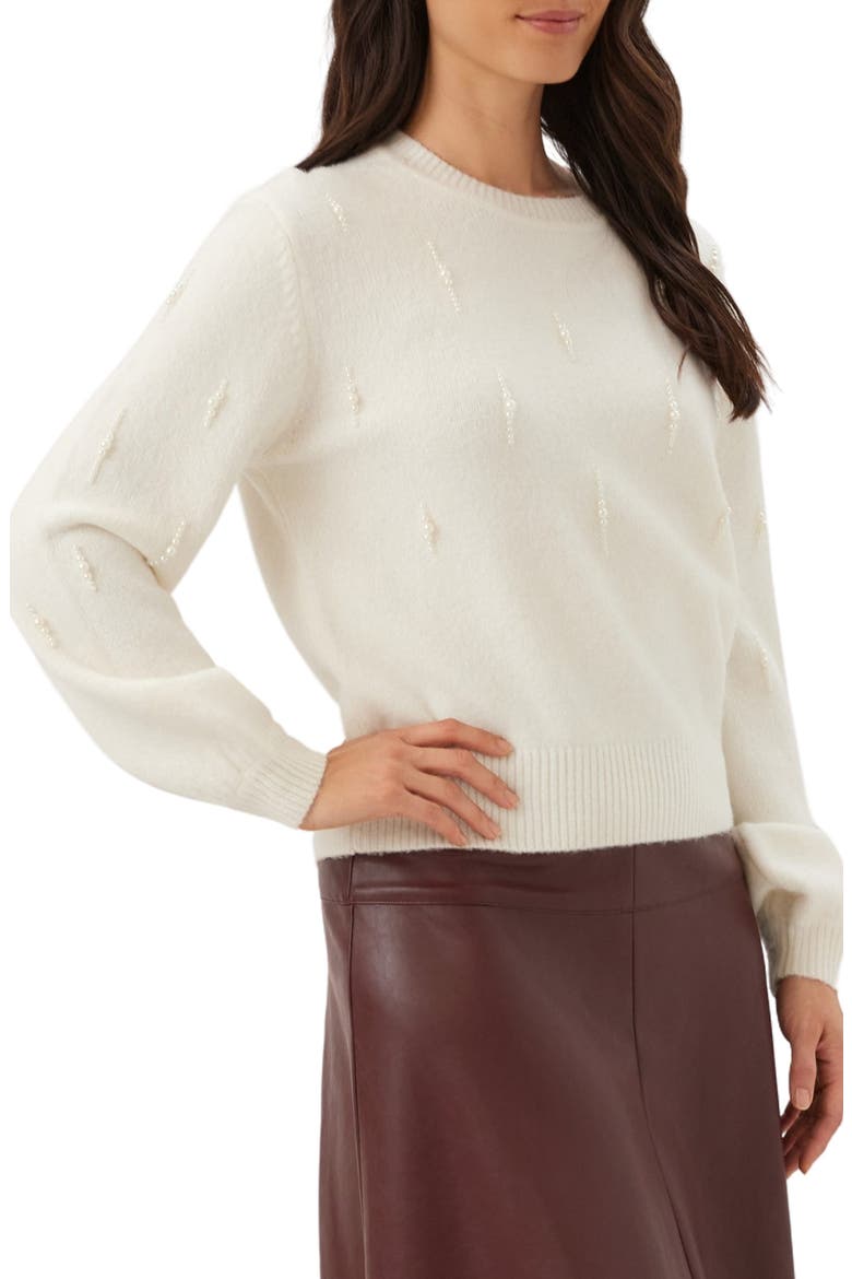 Bead Embellished Sweater, Alternate, color, CREAM