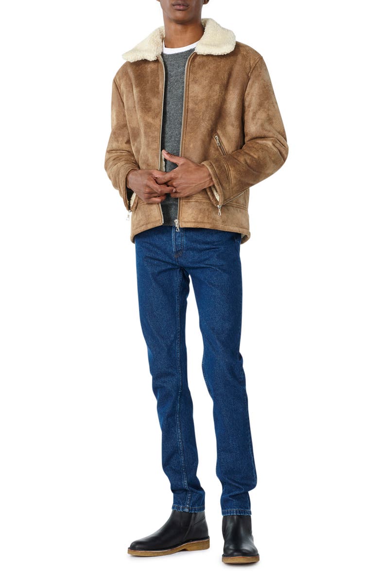 A.P.C. Pavel Faux Suede & Faux Shearling Jacket, Main, color, 