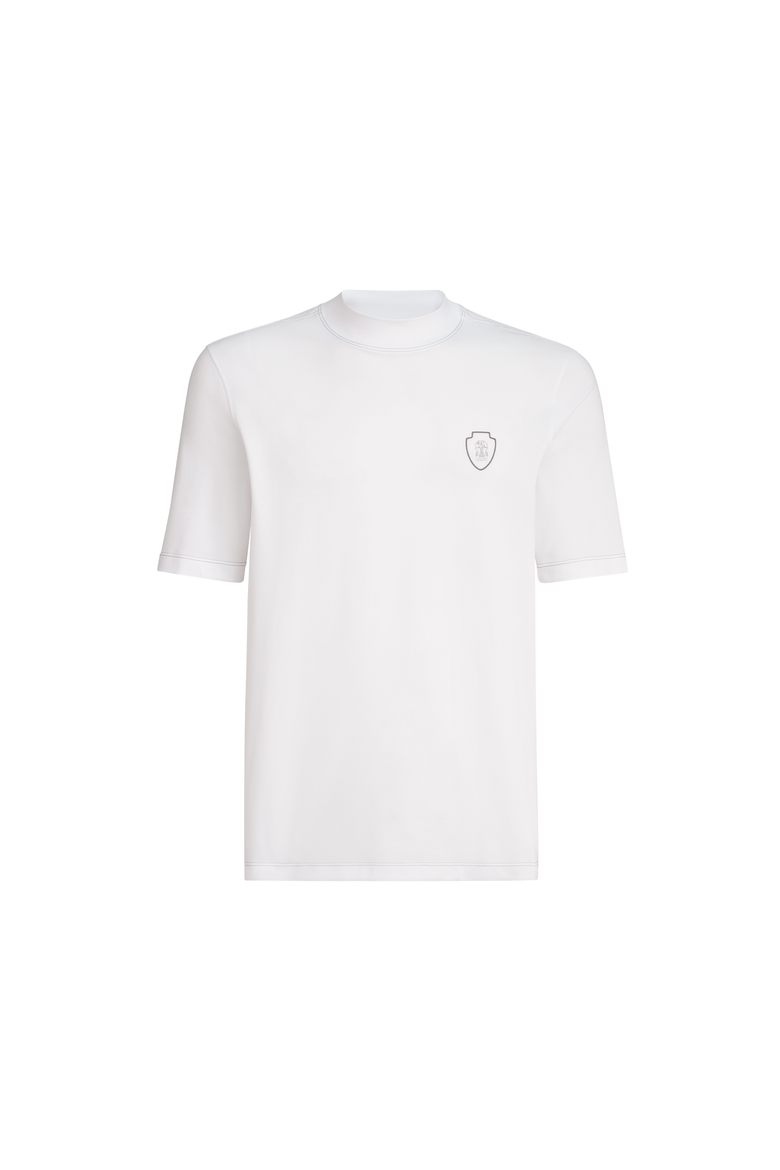 Piqué T-shirt with logo, Alternate, color, White