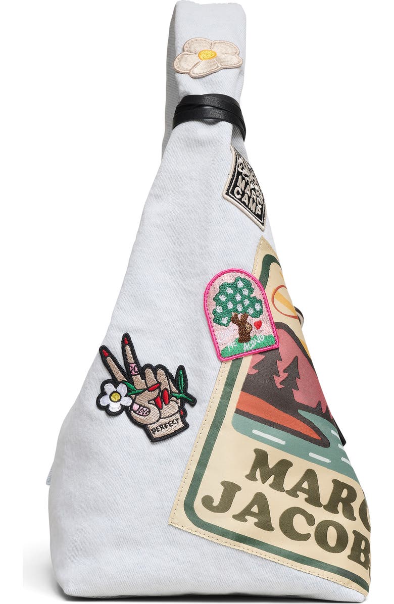 Marc Jacobs The Camp Patchwork Denim Sack Shoulder Bag, Alternate, color, Light Wash