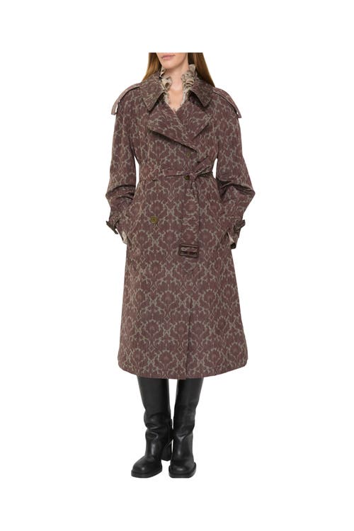 Burberry Long Baroque Viscose Blend Fitzrovia Trench Coat In Brown