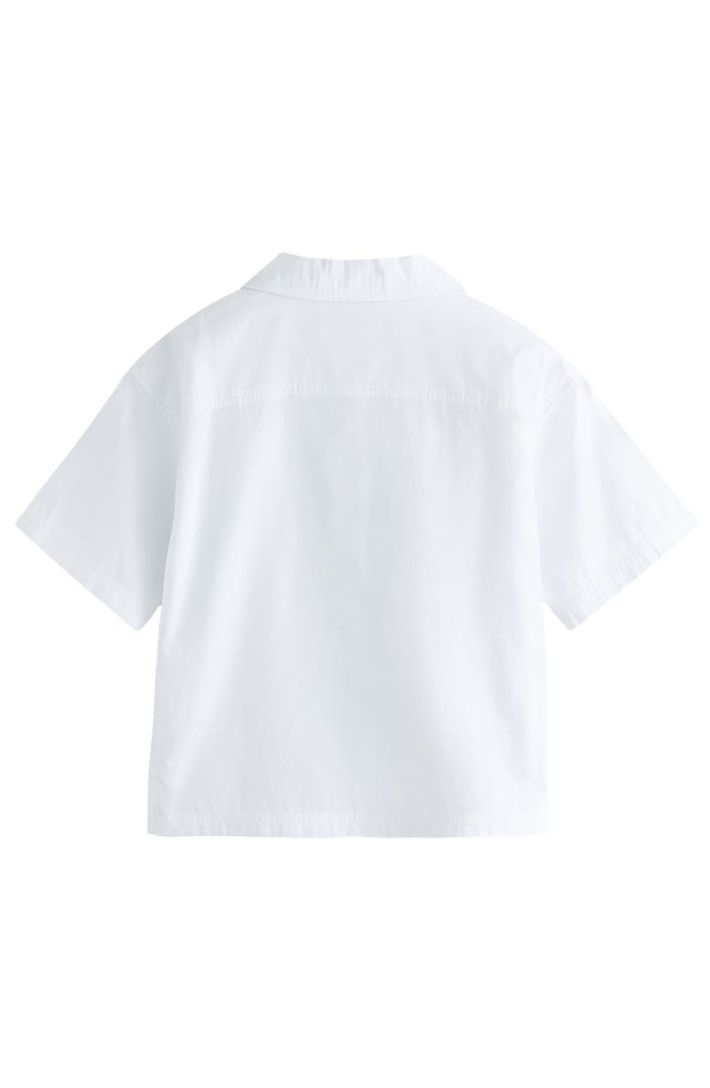 smALLSAINTS by ALLSAINTS Kids' Oversize Ramskull Cotton Camp Shirt, Alternate, color, White