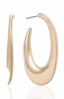 Ettika Flat Oval Hoop Earrings