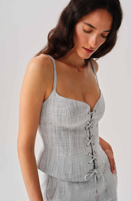 Leman Mercer Juliette Top In Gray