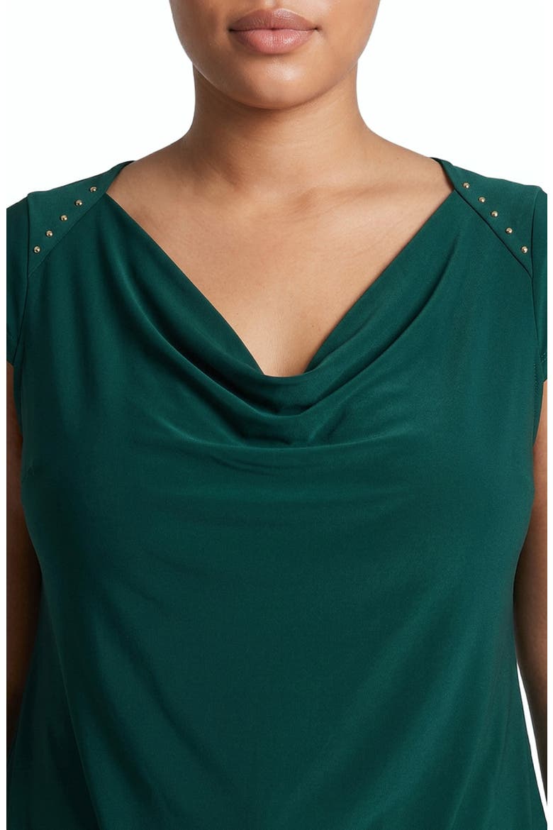 Cowl Neck Cap Sleeve Knit Top, Alternate, color, EVERGREEN