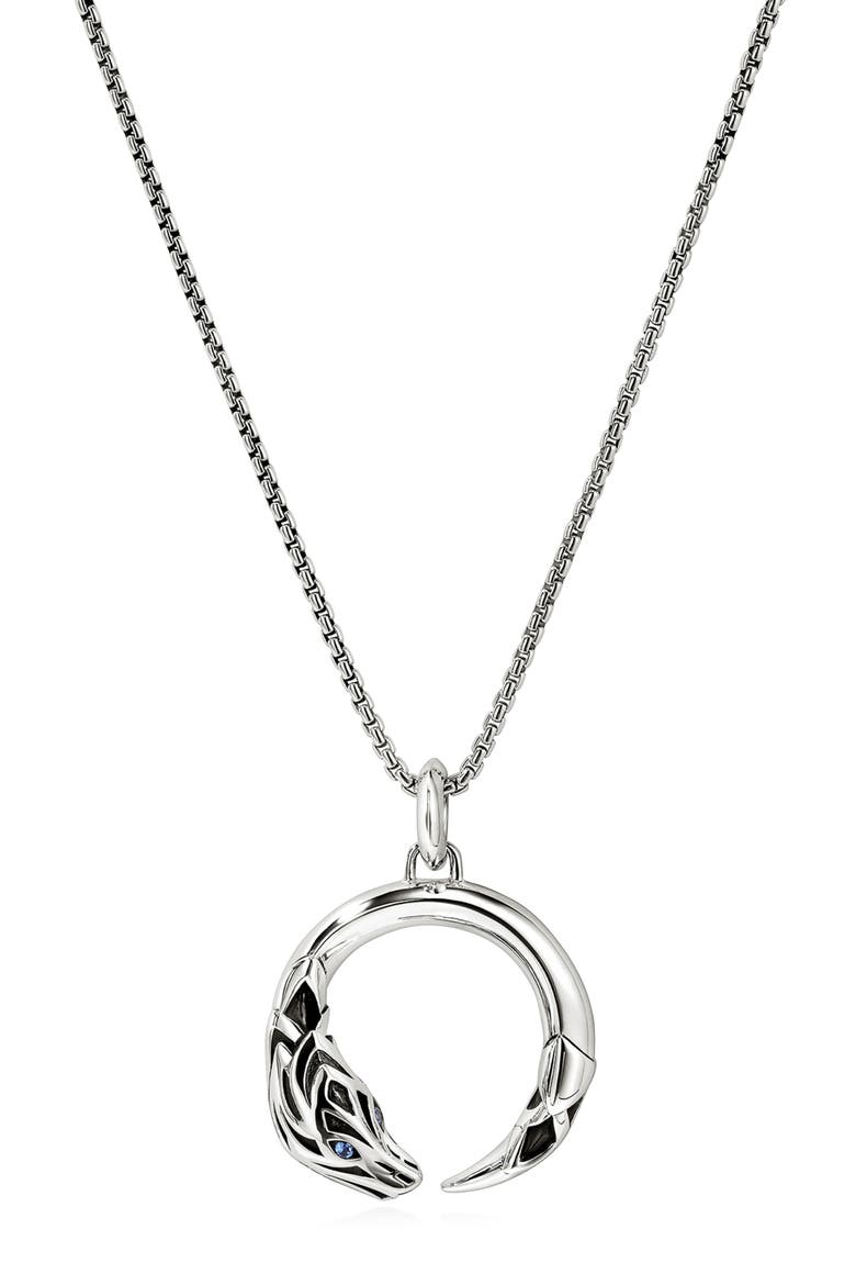 Naga Pendant Necklace, Sterling Silver, Blue Sapphire, Main, color, SILVER/BLUE SAPHIRE