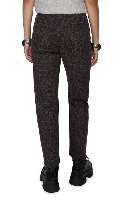 Rebecca Minkoff Ezra Print High Waist Straight Leg Jeans In Grey Leopard