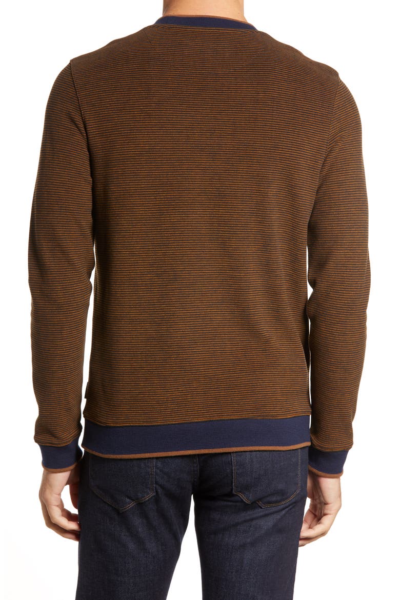 Filmed Stripe Pullover, Alternate, color, DARK TAN